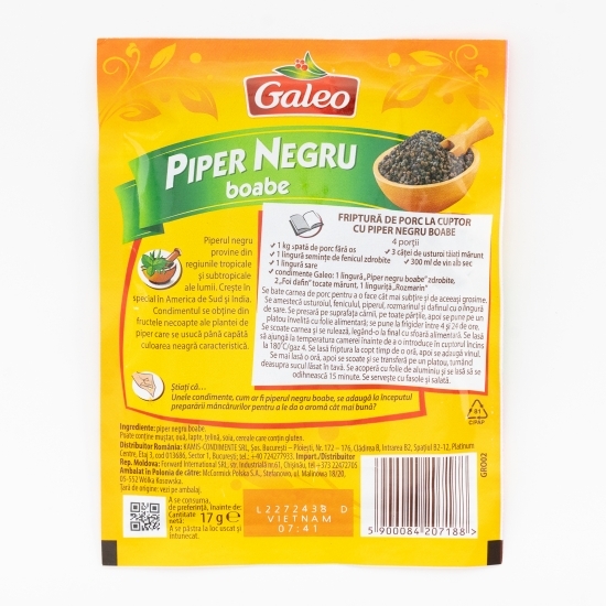 Piper negru boabe 17g