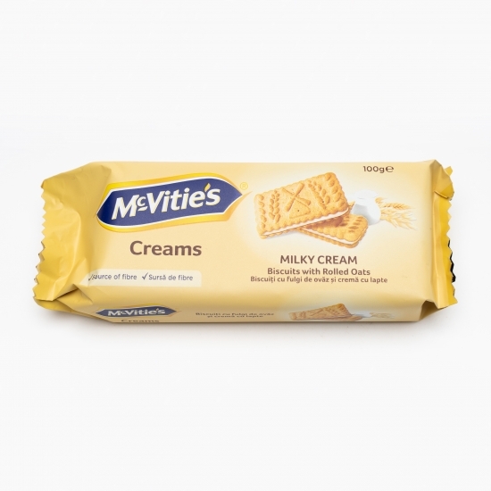 Biscuiți cu fulgi de ovăz și cremă cu lapte 100g 