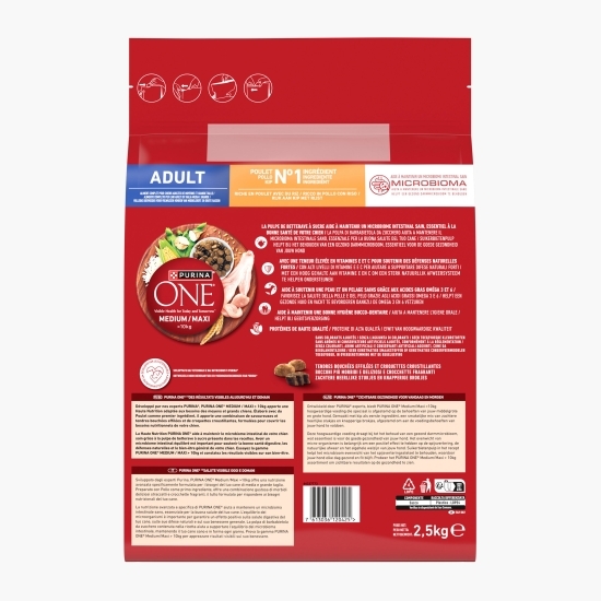 Hrană uscată pentru câini Adult, Medium/Maxi, 2.5kg, pui cu orez
