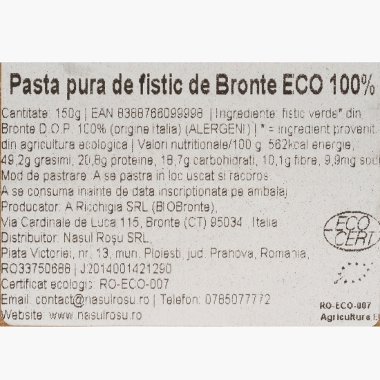 Pastă de fistic de Bronte din Sicilia, eco, 150g