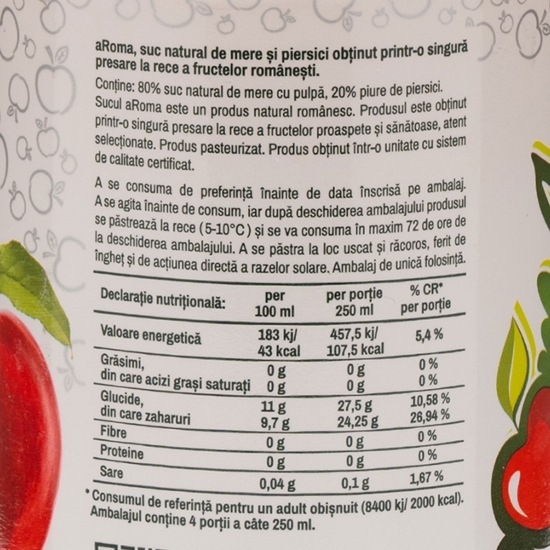 Suc natural de mere și piersici 1l