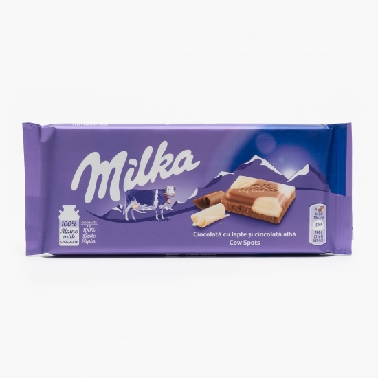 Ciocolată cu lapte și ciocolată albă 100g
