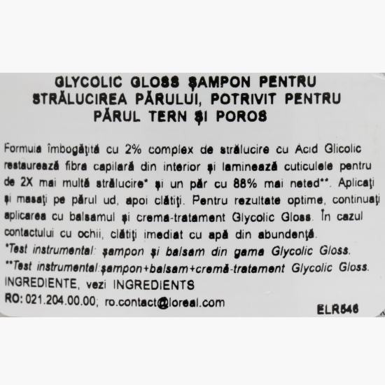 Șampon pentru strălucirea părului Glycolic Gloss, 200ml