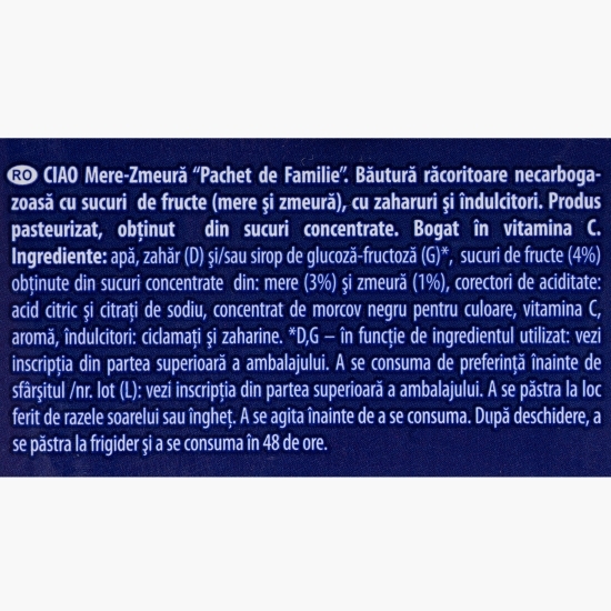 Băutură necarbogazoasă cu zmeură și mere, 2l