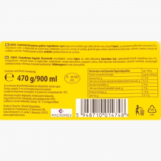 Înghețată de pepene galben 900ml