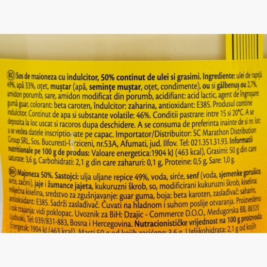 Maioneză 50% grăsimi, 250ml
