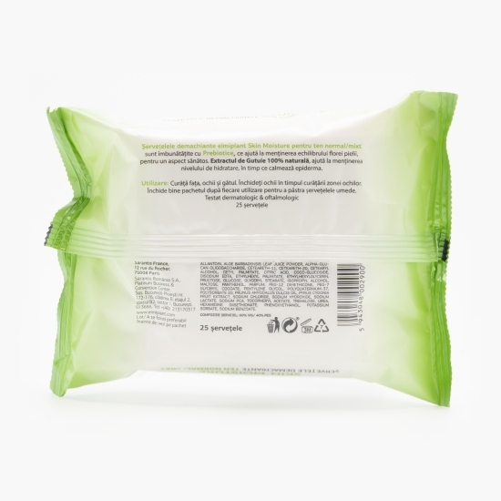 Șervețele demachiante pentru ten normal/mixt, Skin Moisture, 25 buc