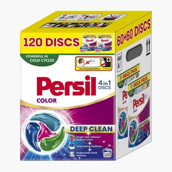 Detergent de rufe capsule 4în1 Discs Color Deep Clean, 120 spălări