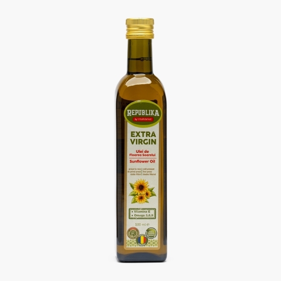 Ulei de floarea-soarelui presat la rece, extravirgin, 0.5l