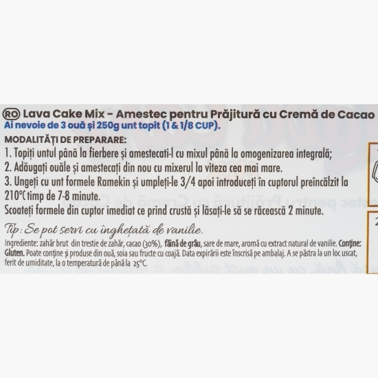 Amestec pentru prăjitură cu cremă de cacao Lava Cake Mix 400g