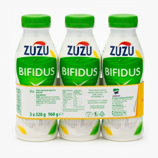 Iaurt de băut natural 2% grăsime 3x320g