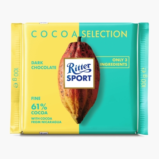 Ciocolată neagră fină 61% cacao, 100g