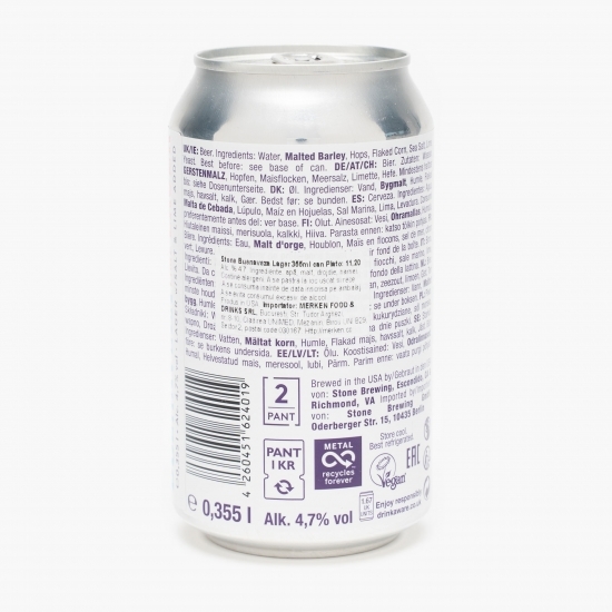 Bere artizanală Buenaveza Salt & Lime Lager, doză 355ml