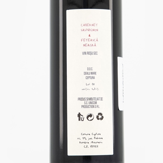 Vin roșu sec Cabernet Sauvignon & Fetească Neagră, 14%, 0.75l