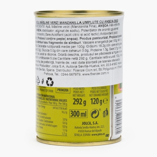 Măsline verzi Manzanilla umplute cu anșoa 292g