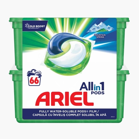 Detergent de rufe capsule All in One Pods, Mountain Spring 66 spălări