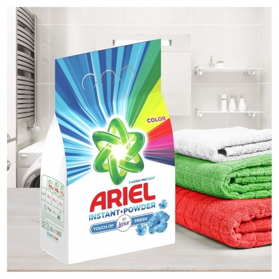 Detergent de rufe pudră automat Touch of Lenor Fresh Color 130 spălări, 13kg