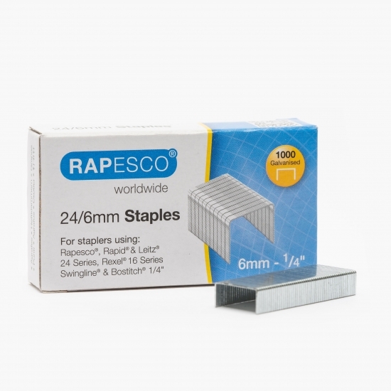 Capse Rapesco 24/6, 1000 bucăți/cutie