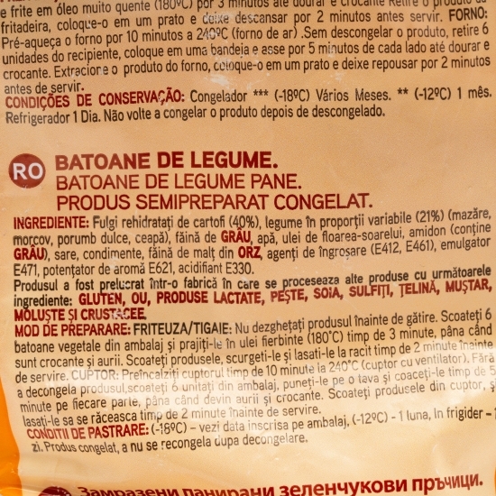 Batoane de legume pane 400g