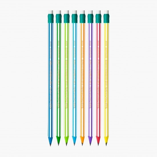 Set 8 creioane grafit Evolution Stripes 646 cu radieră
