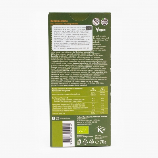 Ciocolată eco vegană cu praline 70g