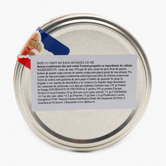 Pate cu piept de rață afumată 220g