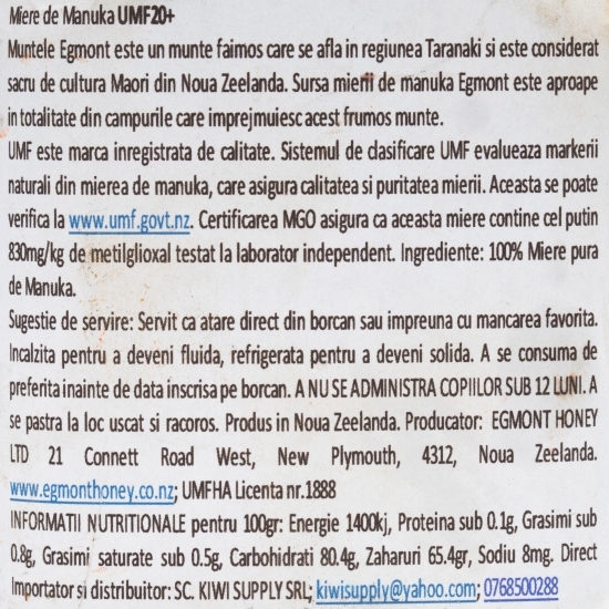 Miere Manuka MGO 830+, 250g