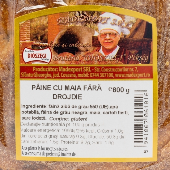Pâine 100% maia fără drojdie 800g