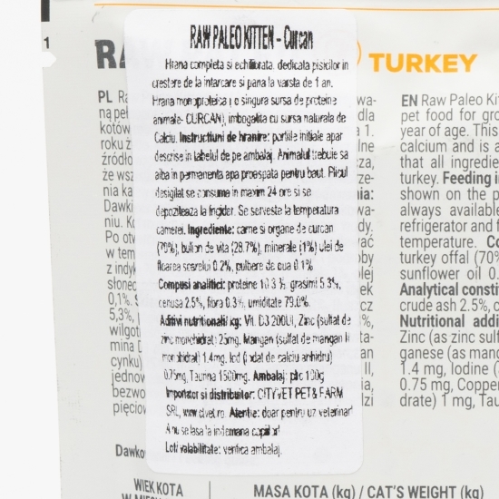 Hrană umedă pentru pisici, 100g, curcan