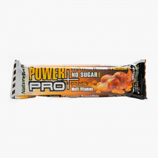 Baton energizant Power Pro cu aromă caramel fără zahăr adăugat 80g
