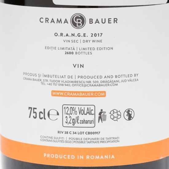 Vin alb sec Orange Sauvignonasse, 12%, 0.75l
