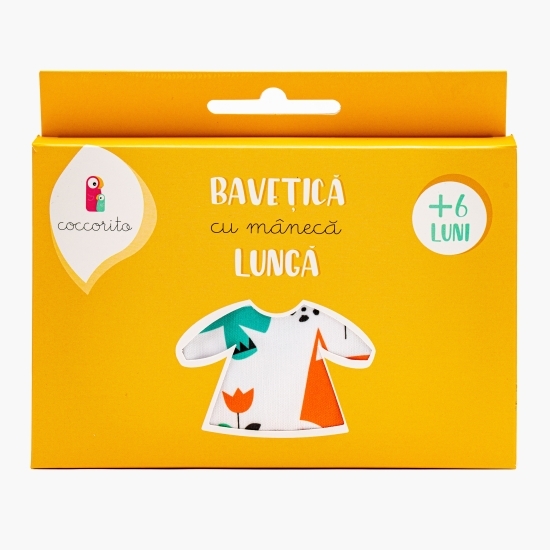 Bavețică cu mânecă lungă și buzunar - vulpe, +6 luni