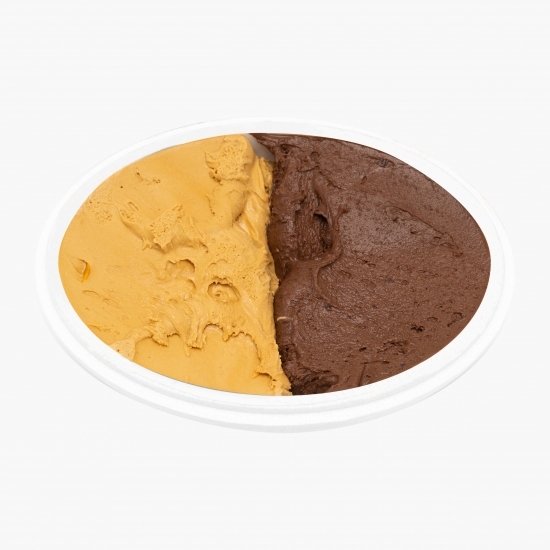 Înghețată italiană artizanală (gelato) ciocolată Ecuador și caramel sărat 500g