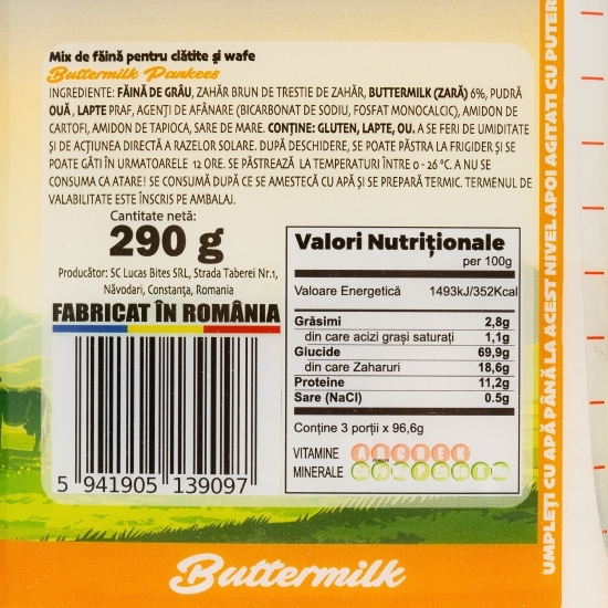 Mix pentru clătite (pancakes) și waffles, Pankees Butermilk 290g