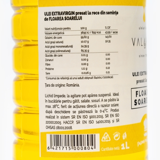 Ulei extravirgin de floarea-soarelui, presat la rece 1l
