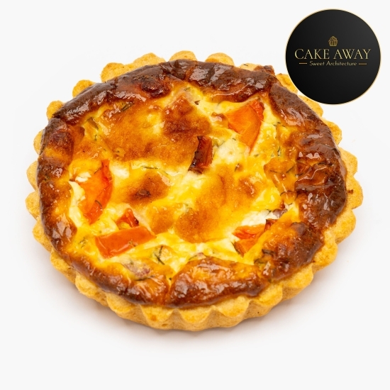 Tartă sărată (Quiche Lorraine) cu brânză, bacon și ceapă verde 110g