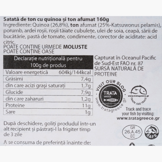 Salată ton afumat și quinoa 160g