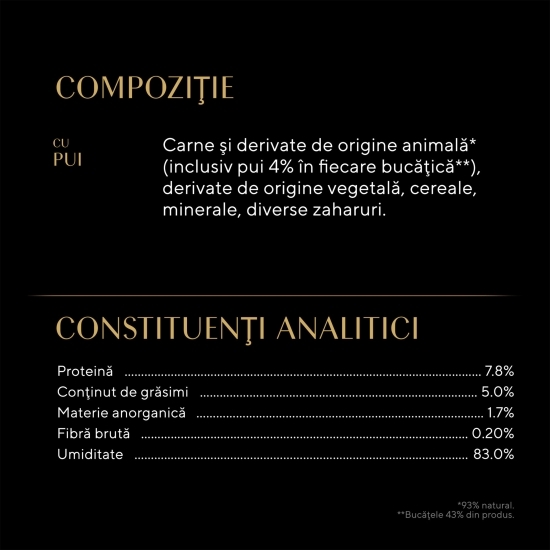Hrană umedă pentru pisici adulte, 85g, cu pui în sos 