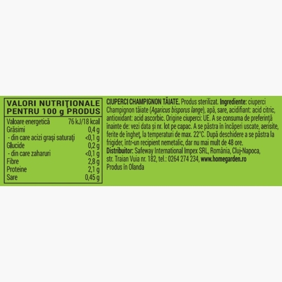 Ciuperci tăiate 400g