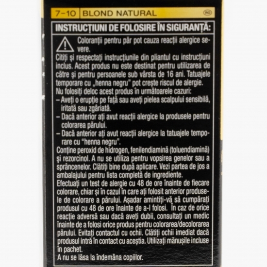 Vopsea de păr permenantă fără amoniac Oleo Intense, 7-10 blond natural, 115ml