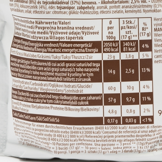 Bomboane de ciocolată cu umplutură lichidă de alcool 175g