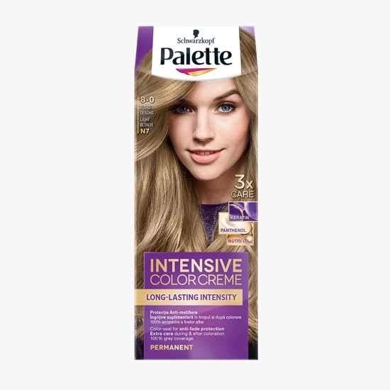 Vopsea de păr permanentă Intensive Color Cream, N7 (8-0) blond deschis, 110 ml