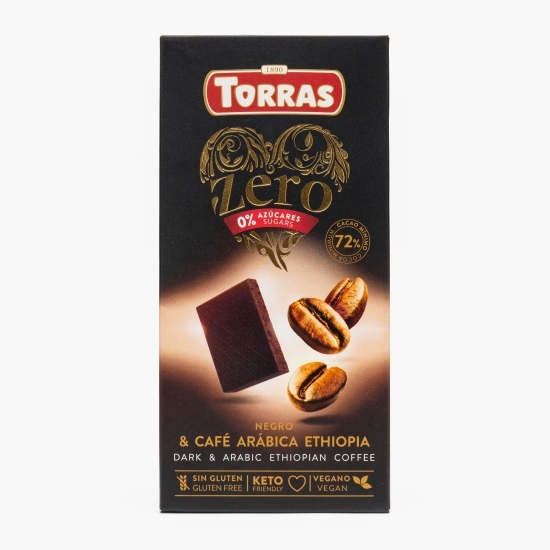 Ciocolată neagră cu cafea, fără zahăr adăugat 100g
