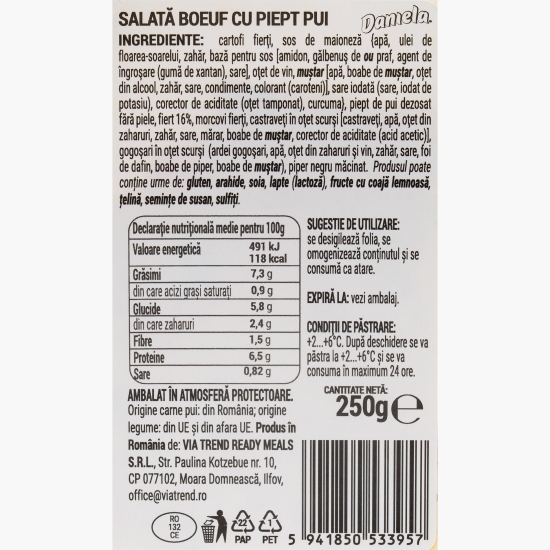 Salată boeuf cu piept de pui 250g