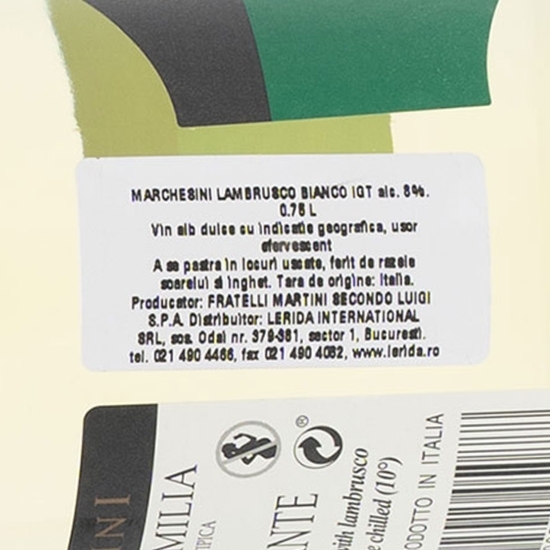 Vin spumant alb dulce Lambrusco Bianco 0.75l