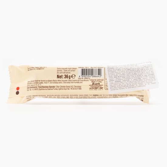 Baton de biscuit cu caramel glazurat cu ciocolată albă 36g