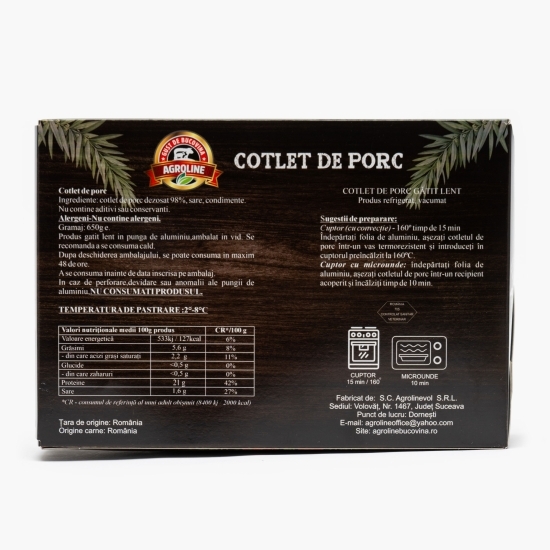 Cotlet de porc gătit lent 650g