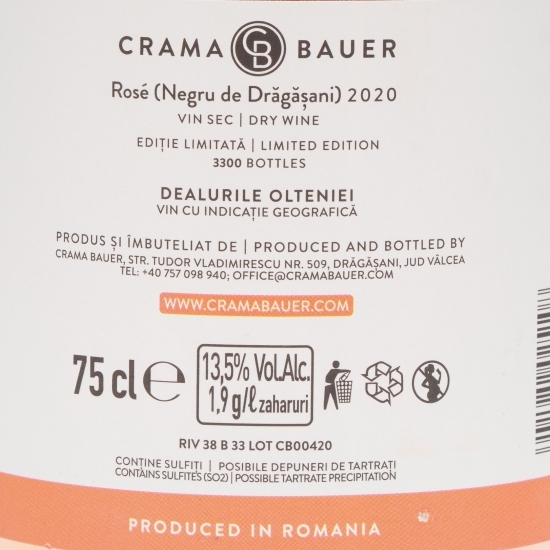 Vin rose sec Negru de Drăgășani, 13.5%, 750ml