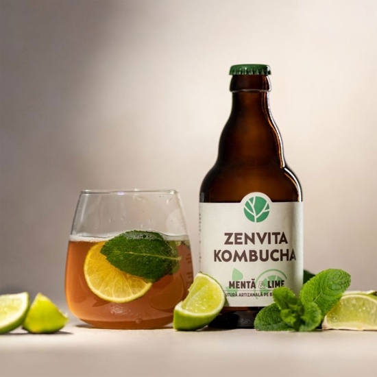 Kombucha cu mentă&lime 330ml