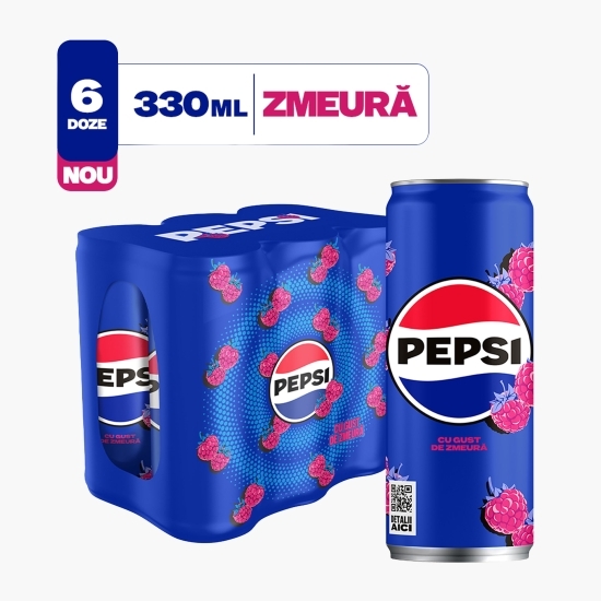 Băutură carbogazoasă aromă de cola și gust de zmeură, 6x0.33l